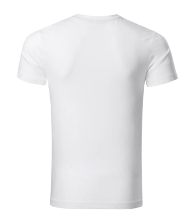 Balts vīriešu T-krekls ACTION150 no 95% kokvilnas un 5% elastāna, pieejams S-2XL izmēros, pieguļošs un elastīgs dizains