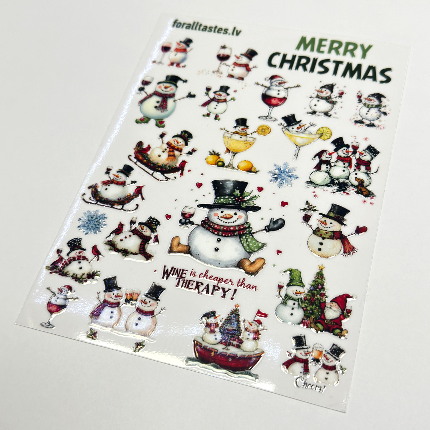 Uzlīmju komplekts - sniegavīri un vīns