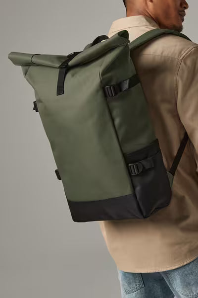 Block Roll-Top Backpack