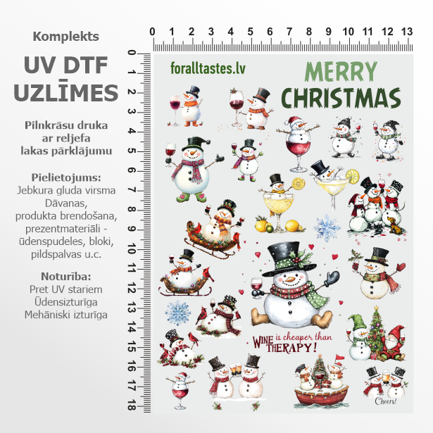 Uzlīmju komplekts - sniegavīri un vīns