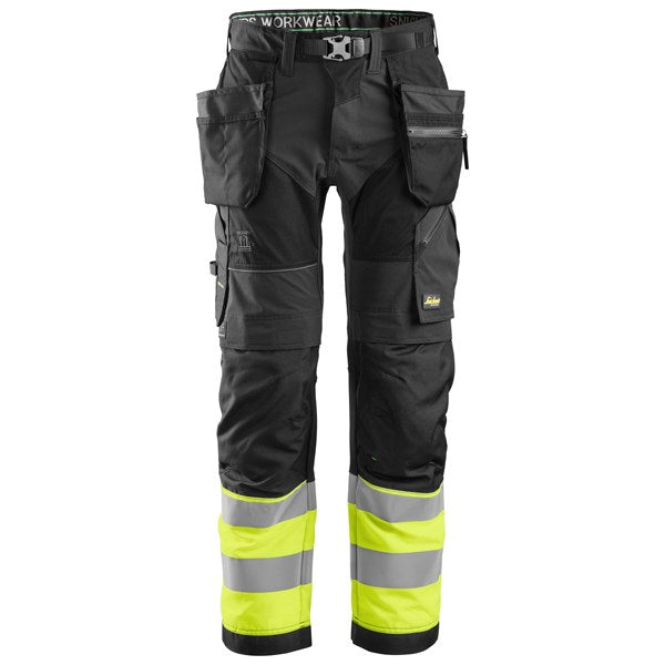 Snickers 6931 High-Vis Class 1 darba bikses – Elastība, Redzamība un Izturība ikdienas darbā