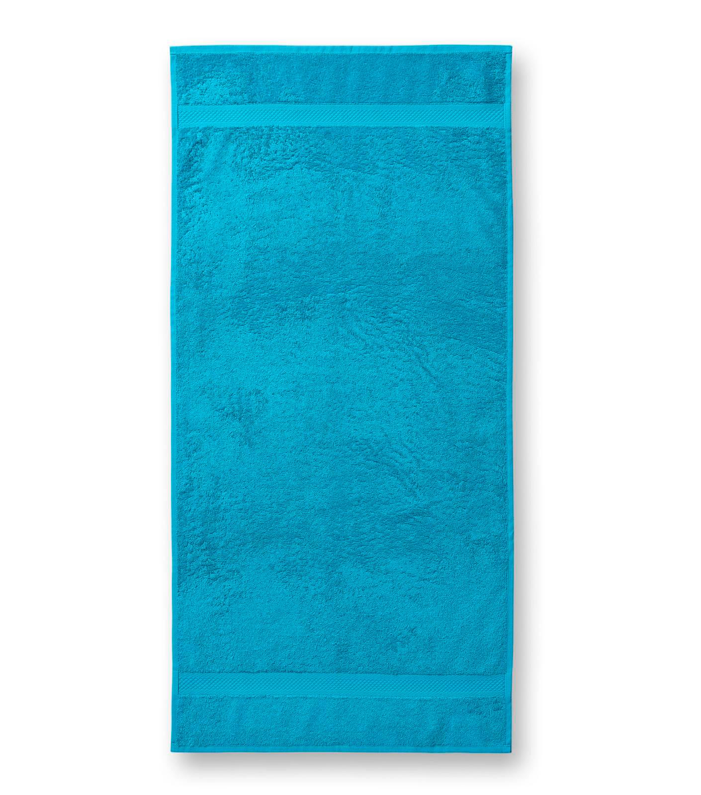 Terija cilpiņu auduma dvielis. Izmēr 50 x 100 cm. Atoll blue krāsā ar bodņu abos galos.