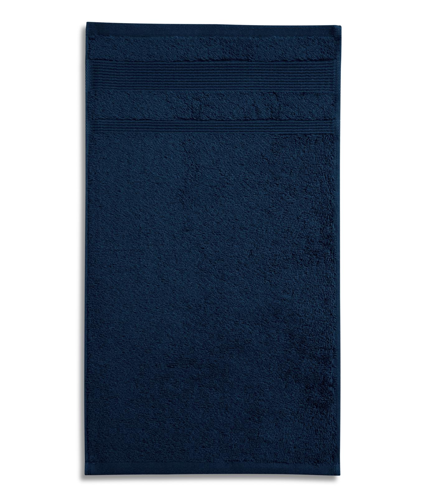 Tumši zils organiskās kokvilnas dvielis izmērā 30 x 50 