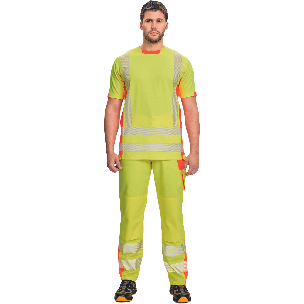 Hi-Vis T-krekls dzeltens ar oranžu